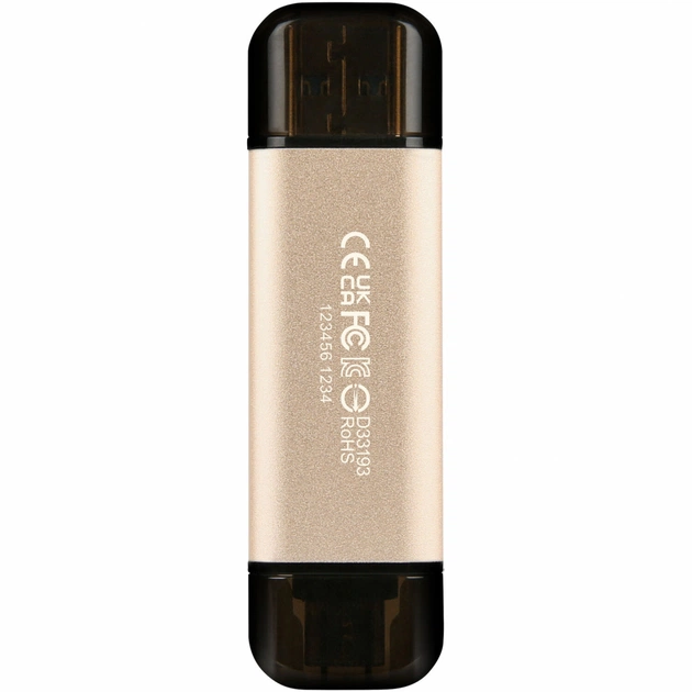 USB флеш накопичувач Transcend 256GB JetFlash 930 Gold-Black USB 3.2/Type-C (TS256GJF930C) - изображение 2
