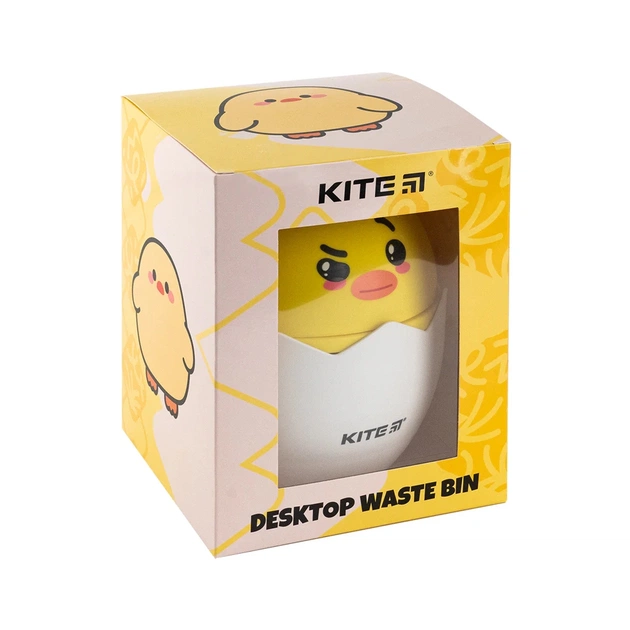 Кошик для паперів Kite Настільний контейнер для сміття, жовтий (K24-009-3) - picture 5