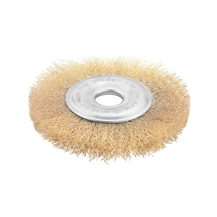 Щітка для електроінструменту Tolsen дискова 125 мм х 22.2 мм, гофрований латунований дріт 0.3 мм (77527) зображення 1