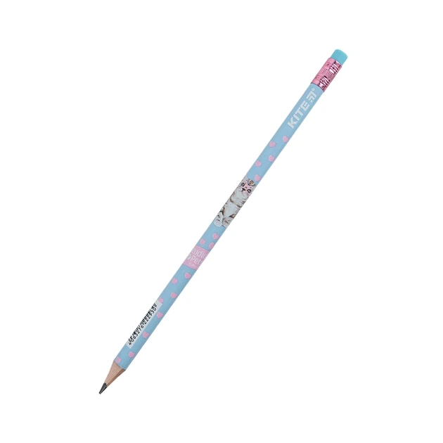 Олівець графітний Kite Studio Pets круглий, з гумкою, НВ (SP24-056) - picture 1