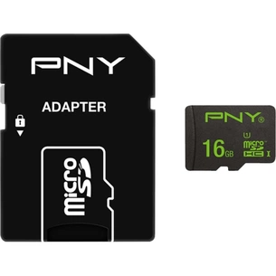 Карта пам'яті PNY flash 16GB microSDHC class 10 UHS-I (SDU16GHIGPER-1-EF) зображення 1
