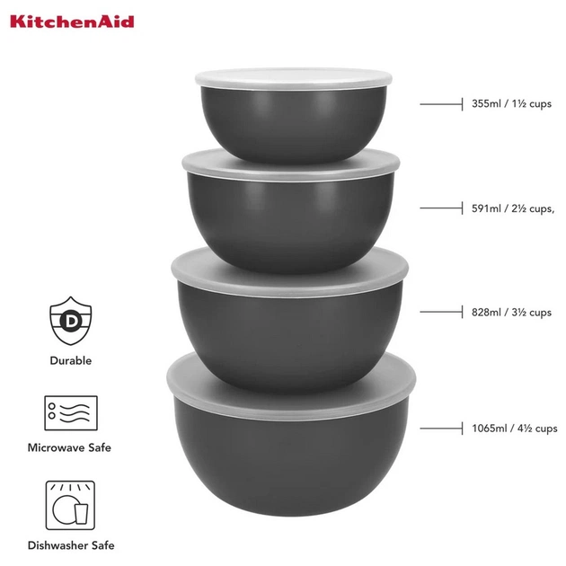 Миска KitchenAid Coreline, набір 4 шт, з кришкою, сірий (KQG176OSCGG) - picture 5