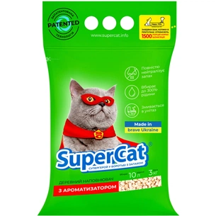 Наповнювач для туалету Super Cat Деревний вбирний з ароматизатором 3 кг (5 л) (3551) изображение 1
