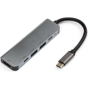 Концентратор Vinga Type-C to 4K HDMI+2*USB3.0+PD+USB-C 3.1 Gen1 aluminum (VCPHTC5AL) зображення 1