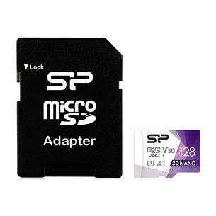 Карта пам'яті Silicon Power 128Gb microSDXC U3 A1 V30 Superior Color 100R/80W + adapter (SP128GBSTXDU3V20AB) зображення 1