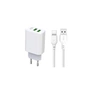 Зарядний пристрій XO L85C (2USB/2.4A) + USB - Type-C White (XO-L85C-T) - зменшене зображення 1