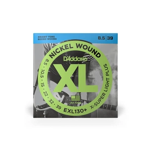 Струни для гітари D'Addario XL Nickel Wound Extra Super Light Plus (08.5-39) (EXL130+) изображение 1