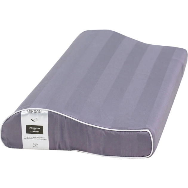 Подушка MirSon ортопедична 6110 Noble stripe Graphite Kiddy Boy 50х29х5/8 (2200003262643) - зображення 1