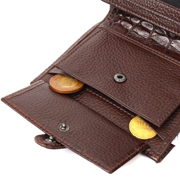 Портмоне Bond Accessories З натуральної шкіри Коричневе (22058) - изображение 9