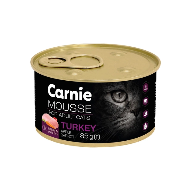Паштет для кошек Carnie с индейкой, яблоком, морковью и желе 85 г (4820255195551) - изображение 1