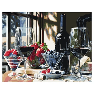 Картина по номерам Strateg Вино та ягоди 40х50 см VA-0292 зображення 1