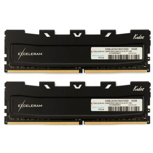 Модуль пам'яті для комп'ютера DDR4 16GB (2x8GB) 2400 MHz Black Kudos eXceleram (EKBLACK4162415AD) зображення 1