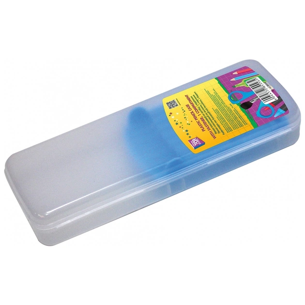 Пенал Cool For School Пластиковий із застібкою Прозорий з синім тримачем 8011 (CF85556) - зображення 1