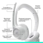 Навушники Logitech Zone 300 Bluetooth Off-White (981-001417) - зменшене зображення 6