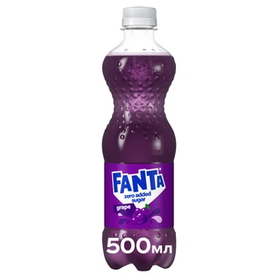 Напій Fanta Zero Sugar Безалкогольний сильногазований соковмісний Виноград 500 мл (5449000265197) зображення 1