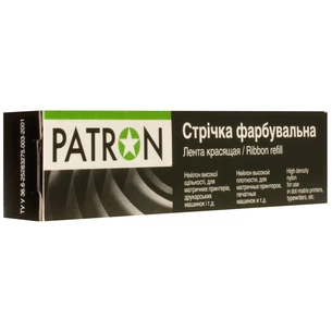 Стрічка до принтерів 13мм х 16м Refill STD Black кільце Patron (RIB-PN-12.7x16-К-B) зображення 1