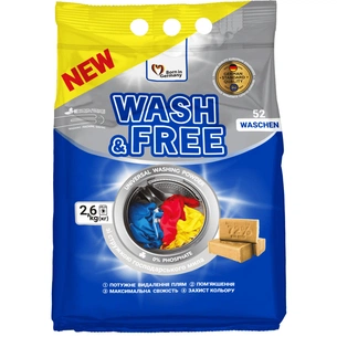 Пральний порошок Wash&Free Universal зі стружкою господарського мила 2.6 кг (4260637723680) зображення 1