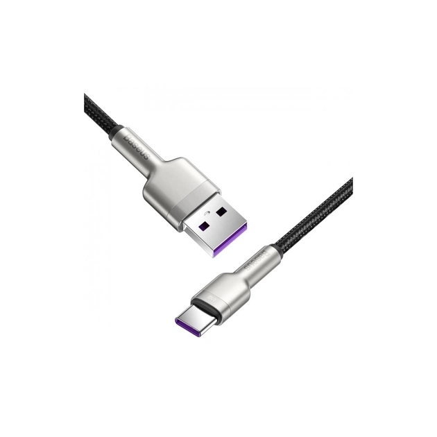 Дата кабель USB 2.0 AM to USB-C 1.0m Cafule Metal 66W black Baseus (CAKF000101) - picture 8