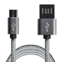 Дата кабель USB 2.0 AM to Micro 5P 1.0m Grey/Black Grand-X (FM02) - зменшене зображення 3