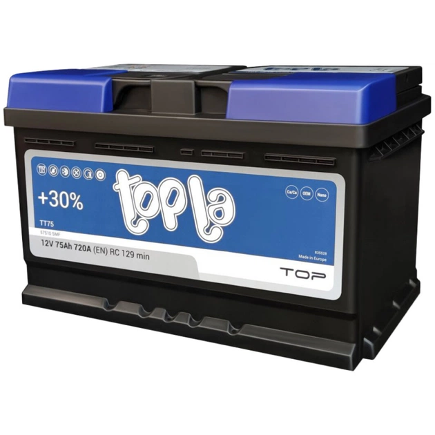 Акумулятор автомобільний Topla 75 Ah/12V AGM (114 115) - изображение 1