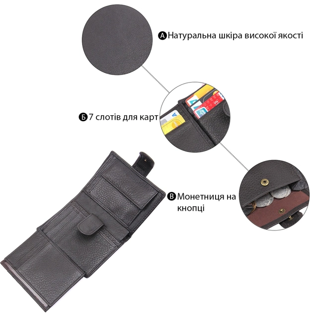 Гаманець Vintage Чорний (14497) - изображение 4
