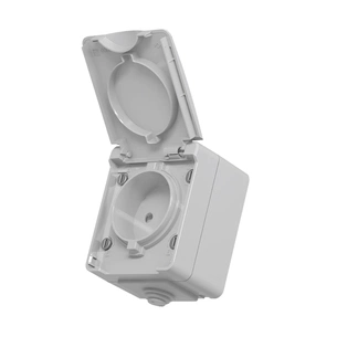 Розетка Videx BINERA IP65 зовнішня 1ая сіра (VF-BNW21-G) зображення 1