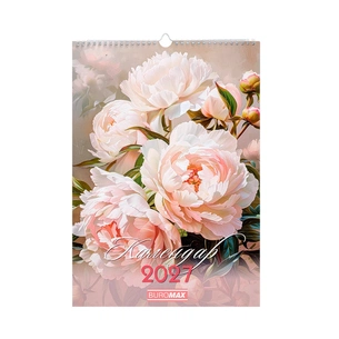 Календар Buromax настінний А3 2027 рік, 1 пружина, Flowers (BM.210604) зображення 1