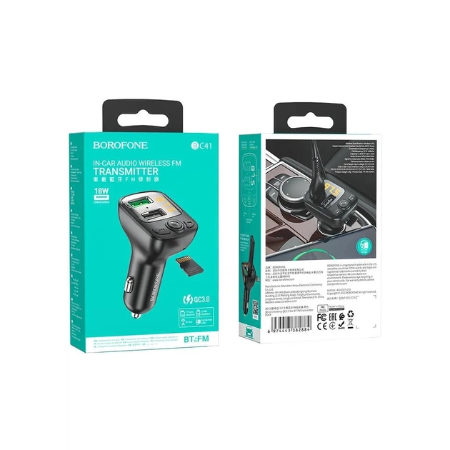 FM модулятор BOROFONE BC41, Black, Box - picture 6