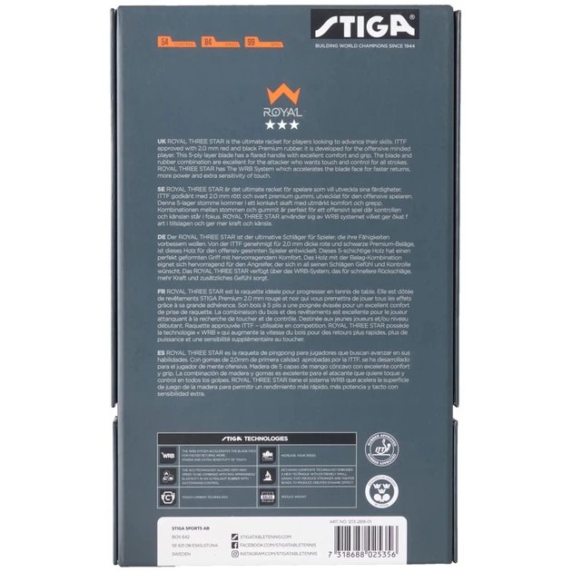 Ракетка для настільного тенісу Stiga Royal WRB 3 Star FL (1213-2818-01) (931153) - picture 5