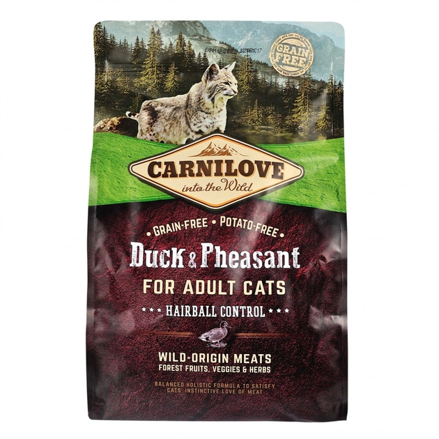 Сухий корм для кішок Carnilove Cat Hairball Controll 2 кг (8595602512348) - изображение 1