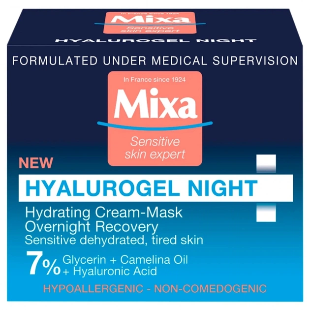 Крем для лица Mixa Hyalurogel Night для обезвоженной чувствительной кожи 50 мл (3600550950694) - изображение 1