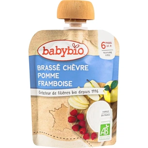 Дитяче пюре BabyBio Органічне з козячого молока з яблуком та малиною 85 г (54083) picture 1