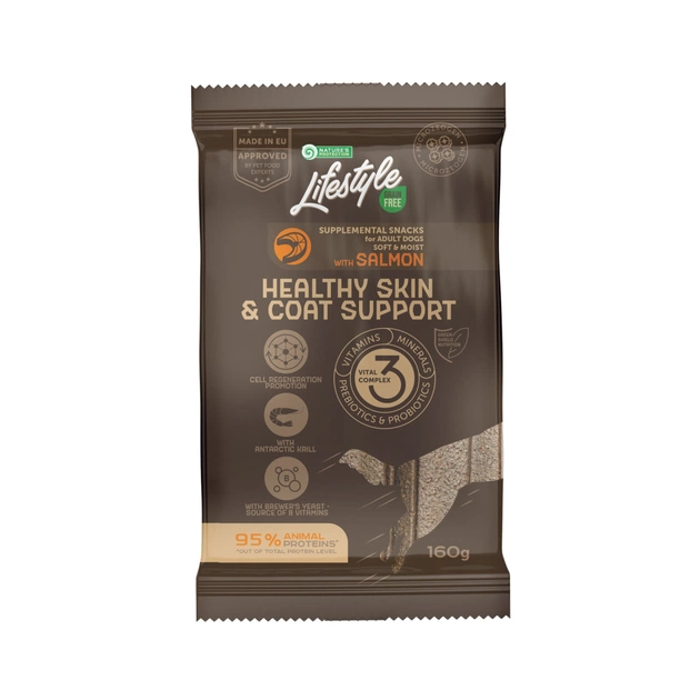 Лакомство для собак Nature's Protection Lifestyle Grain Free Salmon Clear Eyes & Vision 160 г (KIKNPLS47208) - изображение 1