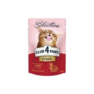 Вологий корм для кішок Club 4 Paws Selection Плюс Полоски с кроликом в соусе 85 г (4820215368087) зображення 1