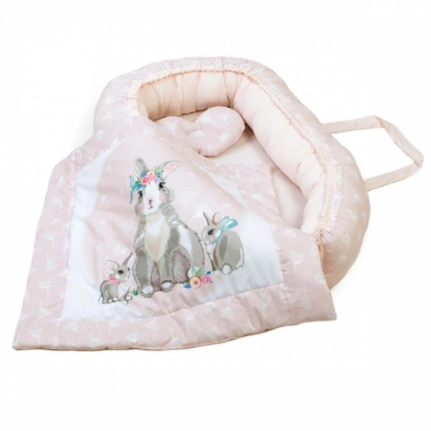 Пеленальний матрацик Верес Кокон з пледом Summer Bunny pink (450.06) - picture 2