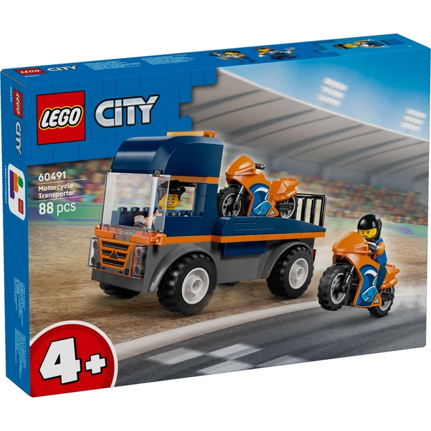Конструктор LEGO City Транспортер мотоциклів (60491) - зображення 1