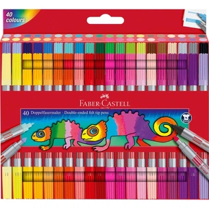 Фломастеры Faber-Castell двухсторонние Double-ended Fibre tip, 40 цветов (32421) изображение 1