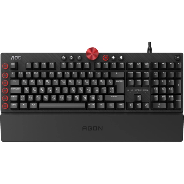 Клавіатура AOC AGK700 RGB Cherry MX Red USB Black (AGK700DR2R) - зображення 1