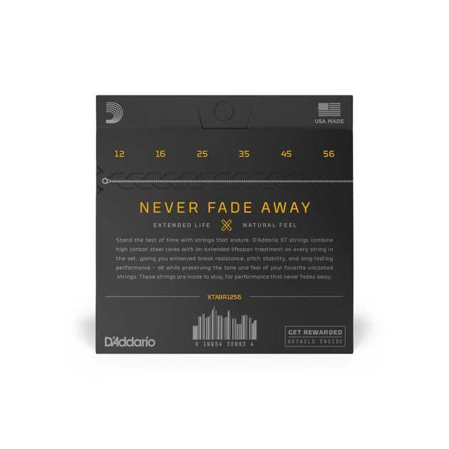 Струни для гітари D'Addario XT 80/20 Bronze Light Top / Medium Bottom (12-56) (XTABR1256) - picture 3