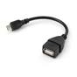 Перехідник OTG USB 2.0 AF to Micro 5P 0.15m Vinga (VCPDCOTGMBK) - зменшене зображення 1
