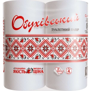 Туалетний папір Обухівський 2 шари білий 4 рулони (4820003833827) зображення 1