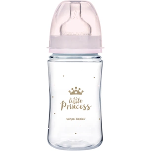 Пляшечка для годування Canpol babies Royal Baby з широким отвором 240 мл Рожева (35/234_pin) зображення 1