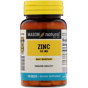 Мінерали Mason Natural Цинк 50 мг, Zinc, 100 таблеток (MAV06911) зображення 1