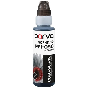 Чорнило Barva Canon PFI-050 100мл, Pigm., флакон OneKey, Black (C050-963-1K) зображення 1