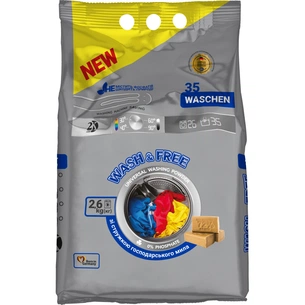 Пральний порошок Wash&Free Universal зі стружкою господарського мила 2.6 кг (4260637723680) зображення 1