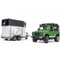 Спецтехніка Bruder Land Rover Defender з причепом та конем (02592) - зменшене зображення 2