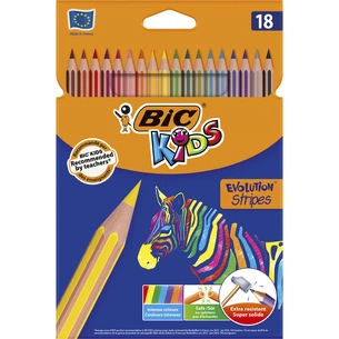 Олівці кольорові Bic Evolution Stripes 18 шт (bc950524) зображення 1