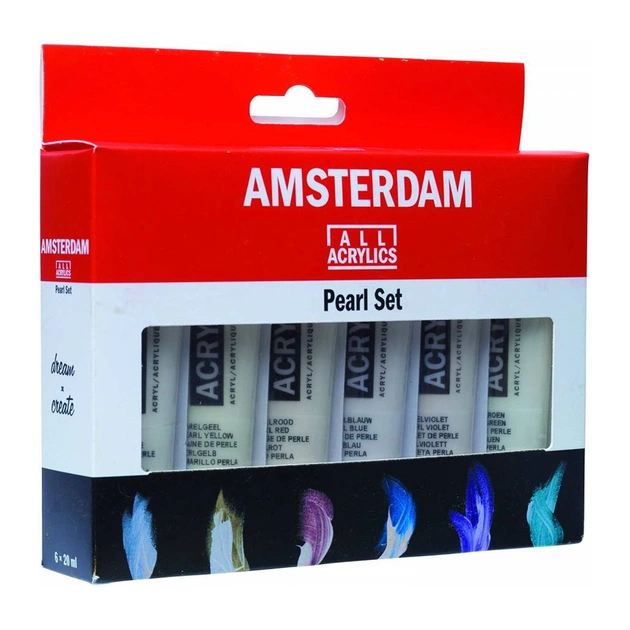 Акрилові фарби Royal Talens Amsterdam Standard 6 перламутрових кольорів по 20 мл (8712079398798) - зображення 1