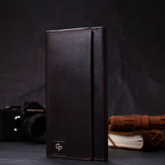 Кошелек Grande Pelle С отделением для телефона Из натуральной кожи Коричневый (11645) - изображение 9