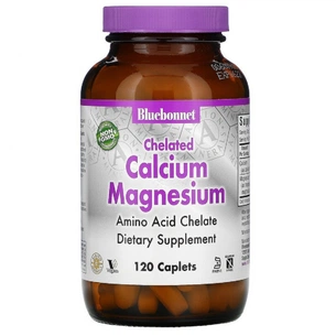 Мінерали Bluebonnet Nutrition Хелатний Кальцій та Магній, Chelated Calcium Magnesium, 120 (BLB-00661) зображення 1